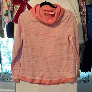 Coral pink Weekends by Chicos Cowel neck sweater